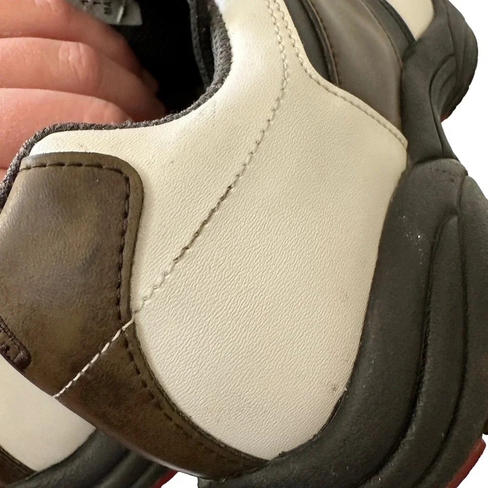 FootJoy GreenJoys Golf Shoes Mens 10‎ White Brown Good Spiked Saddle 45516
